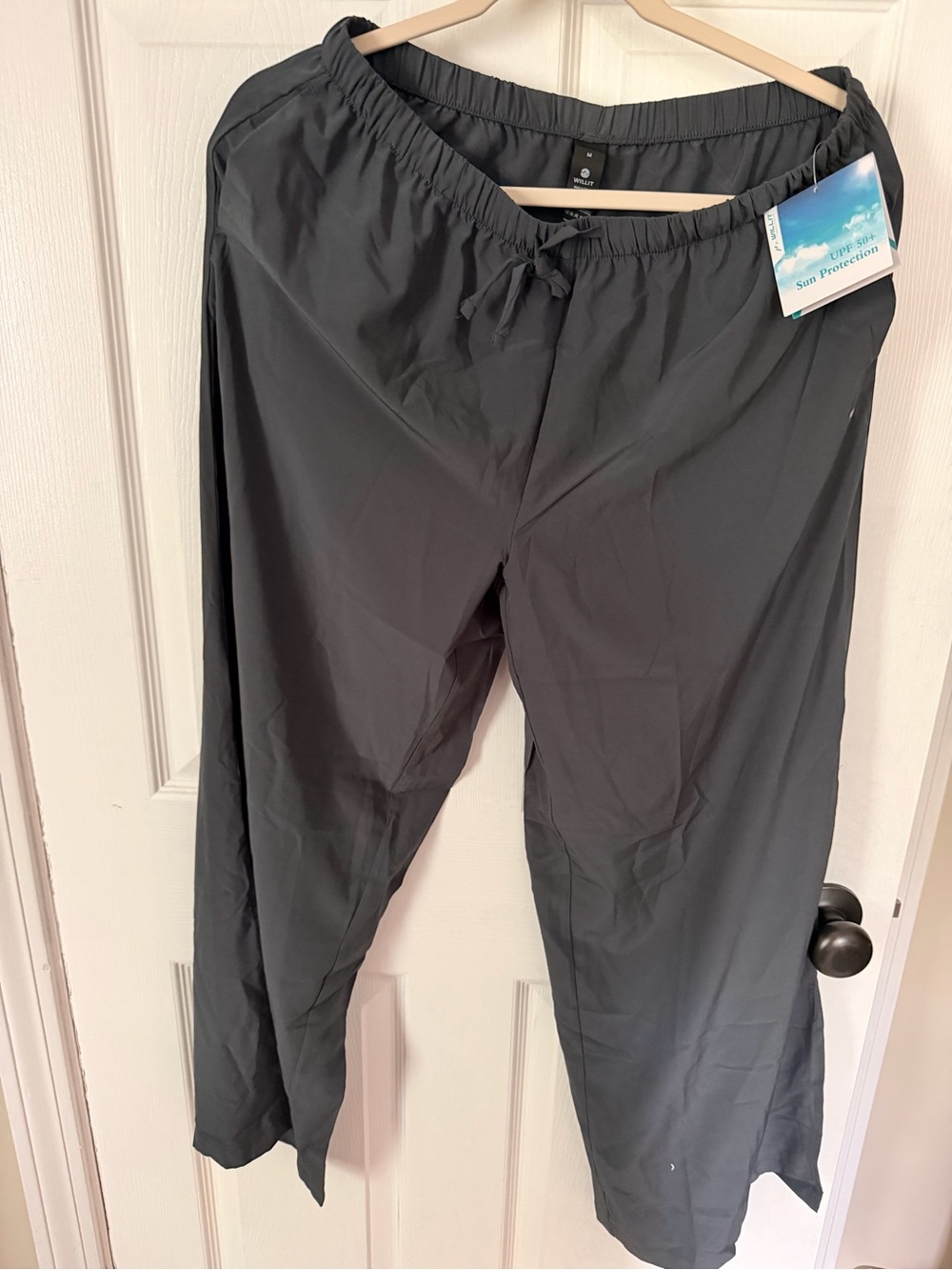 Lightweight Elastic Waist Black Lounge Pants